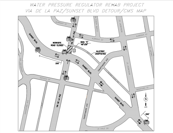 VIA DE LA PAZ-SUNSET DETOUR MAP