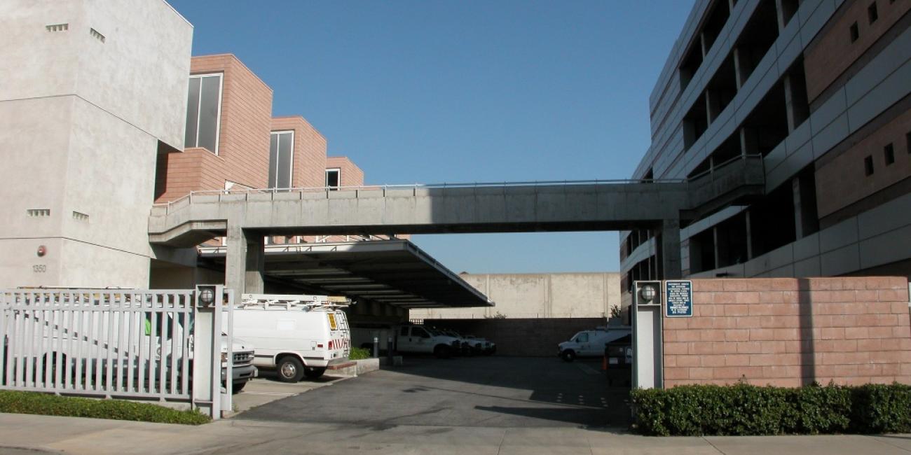 Central District, Pedestrian Bridge from Parking Structure