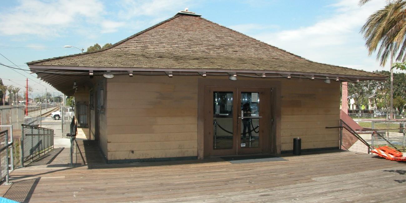 Watts Customer Service Center, housed within the historic Watts Pacific Electric Railway station. Customer Service Center Entrance (former freight/baggage area)